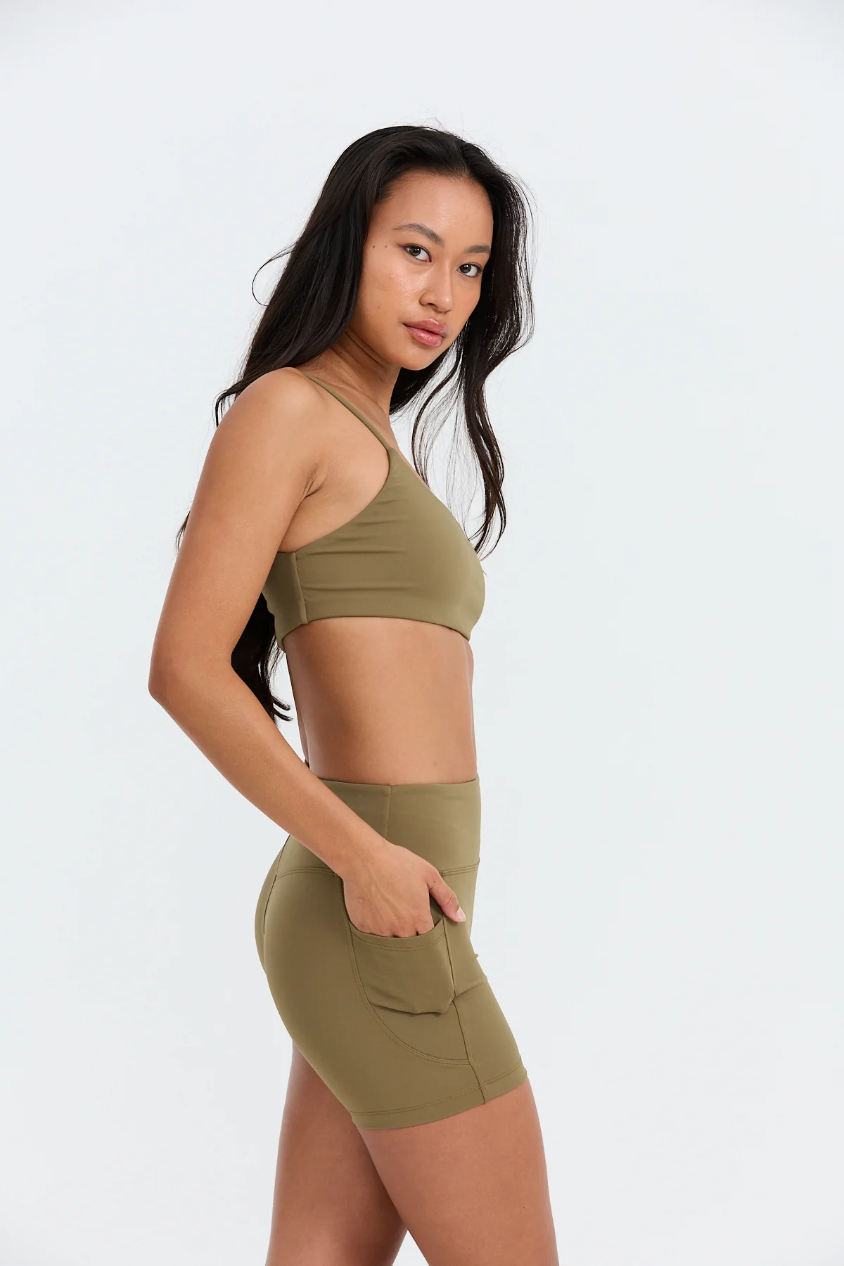 4" Biker Short - Khaki - Image 3