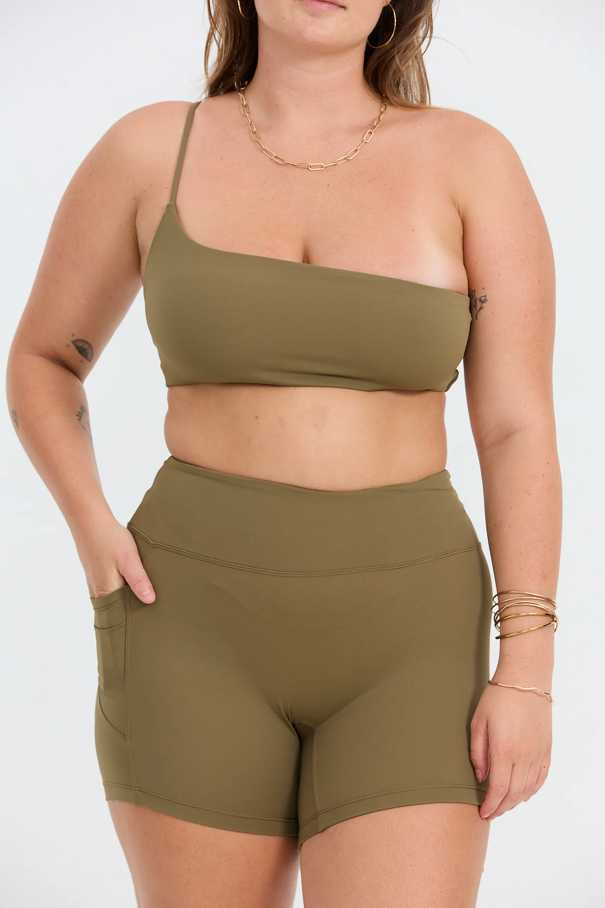 4" Biker Short - Khaki - Image 9
