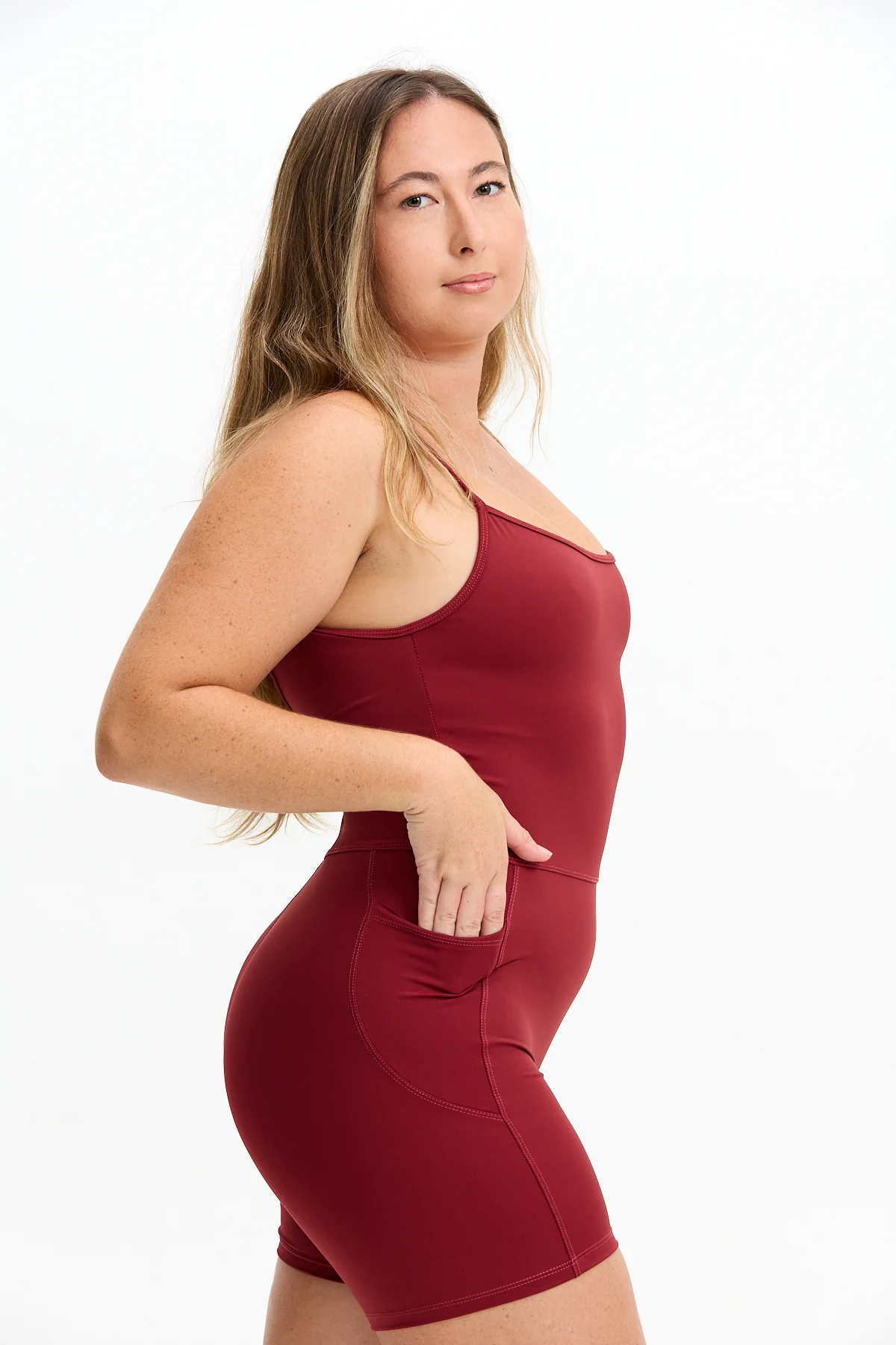 5" Active Romper - Cherry - Image 8