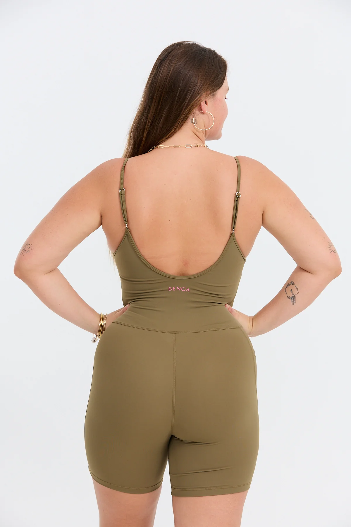 5" Active Romper - Khaki - Image 2