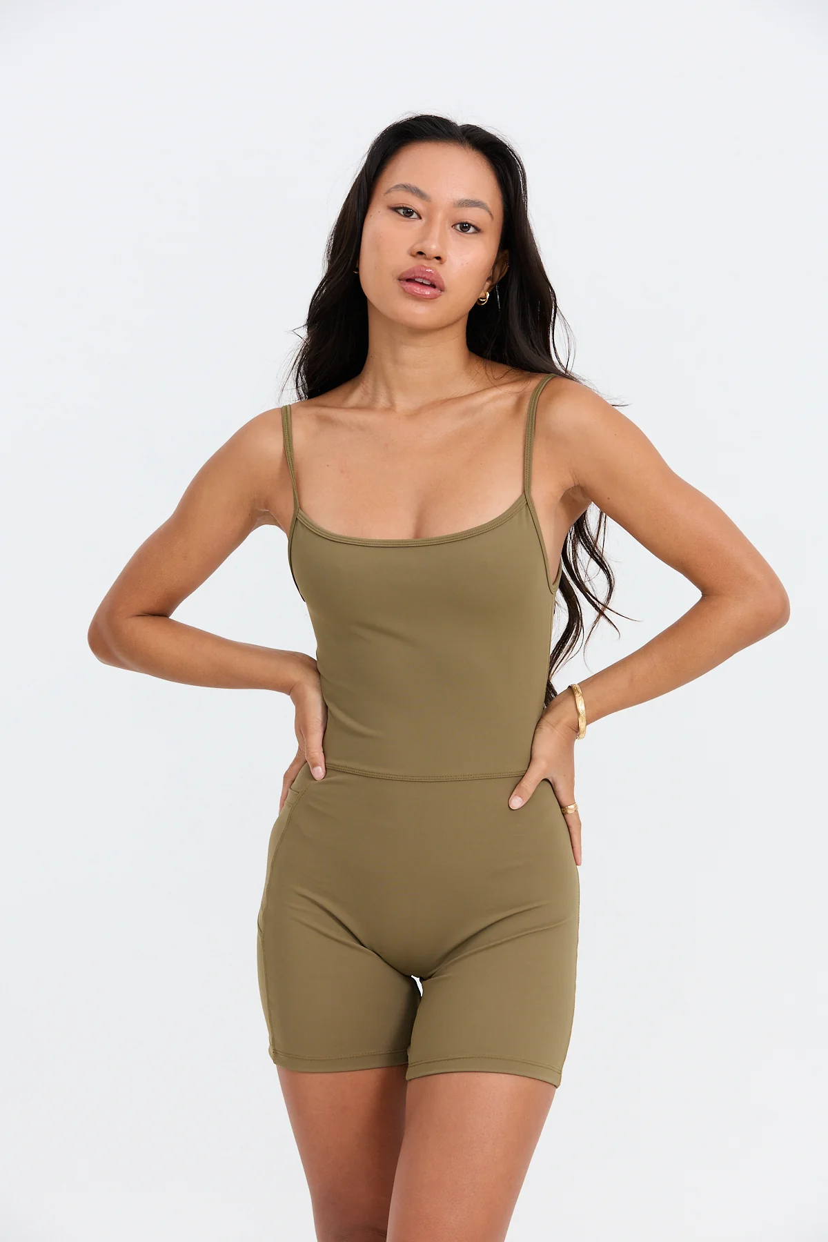 5" Active Romper - Khaki - Image 6