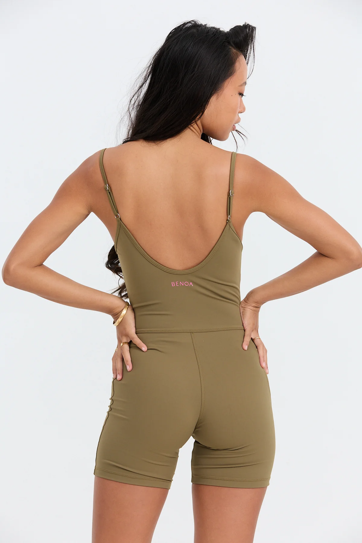 5" Active Romper - Khaki - Image 7