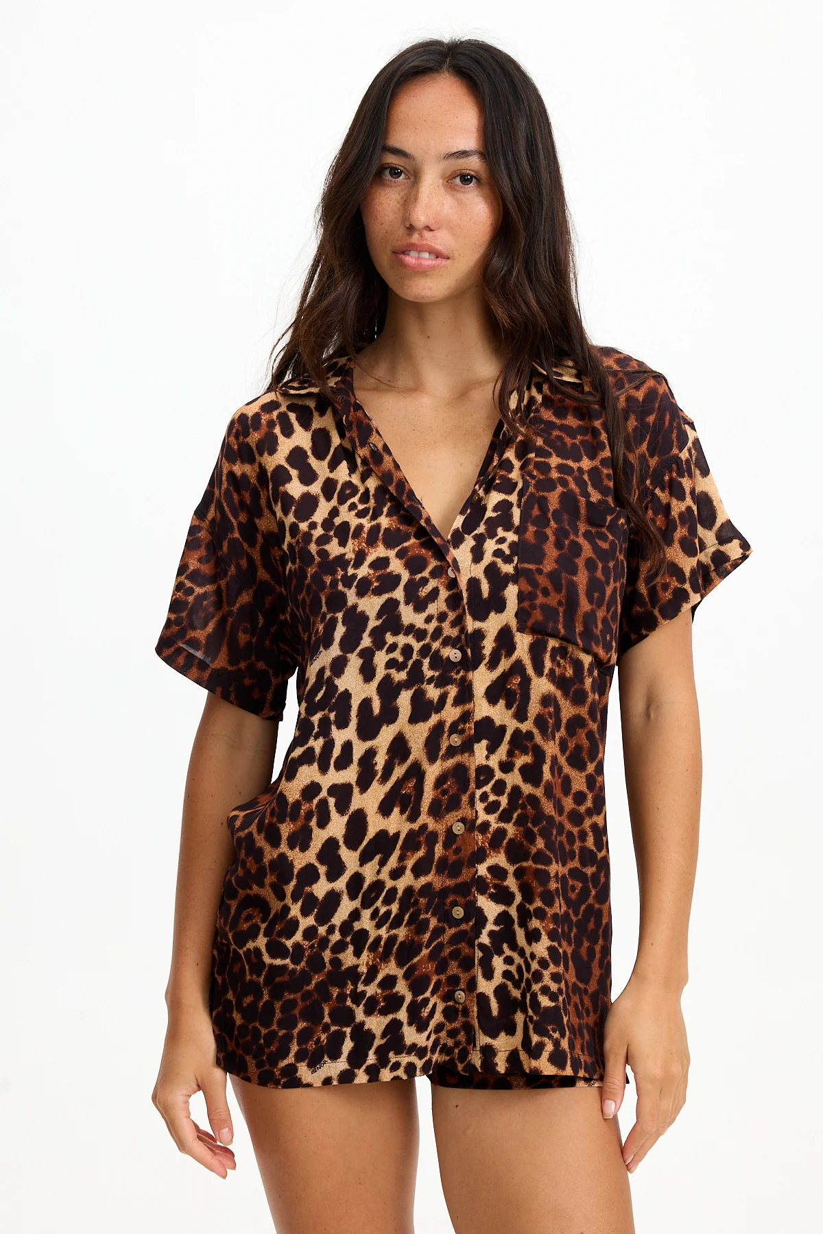 Aloha Shirt Dress - Digital Leopard - Image 3