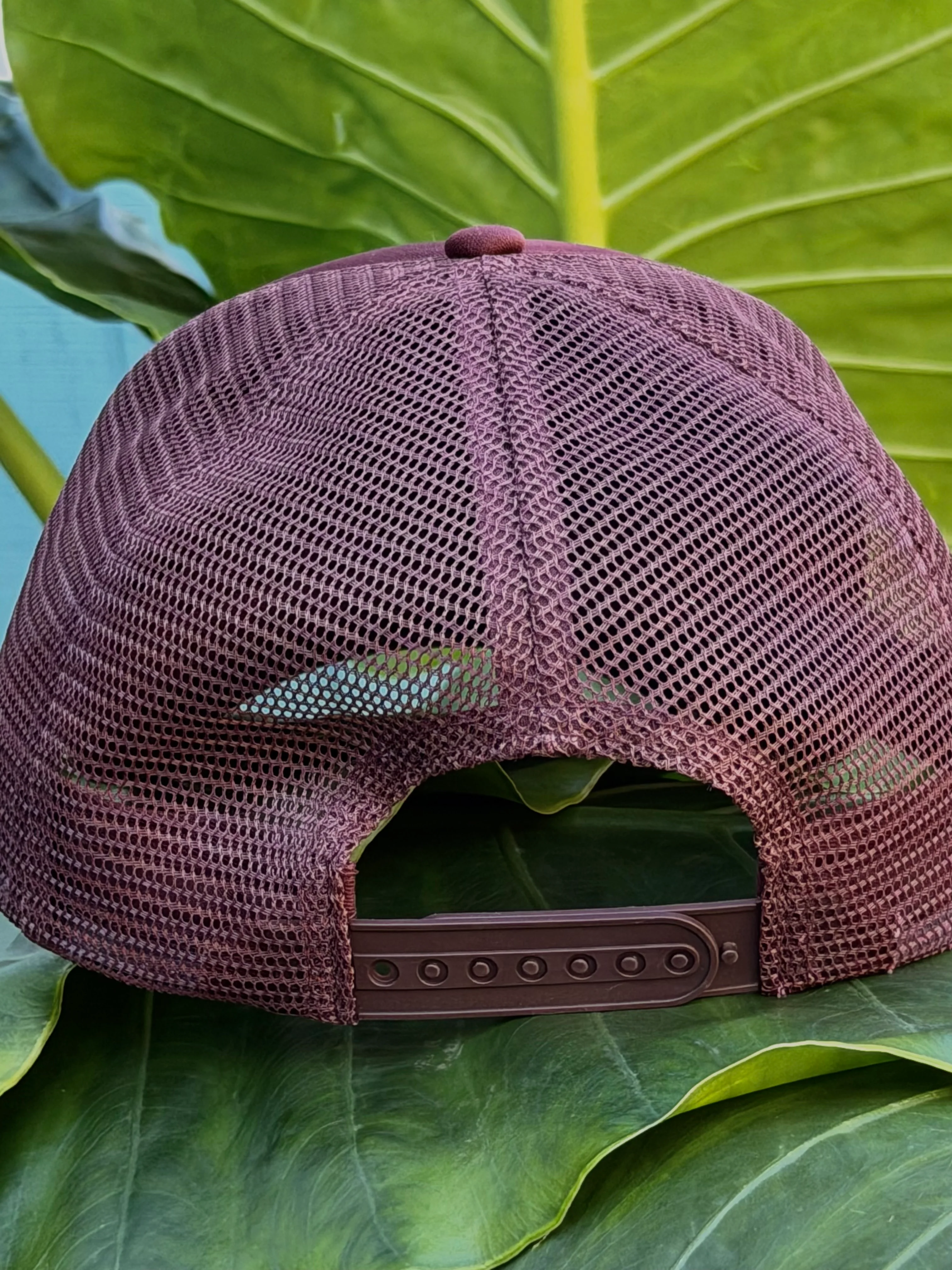 "Dream Girl" Embroidered Trucker Hat - Brown w/ Red - Image 3