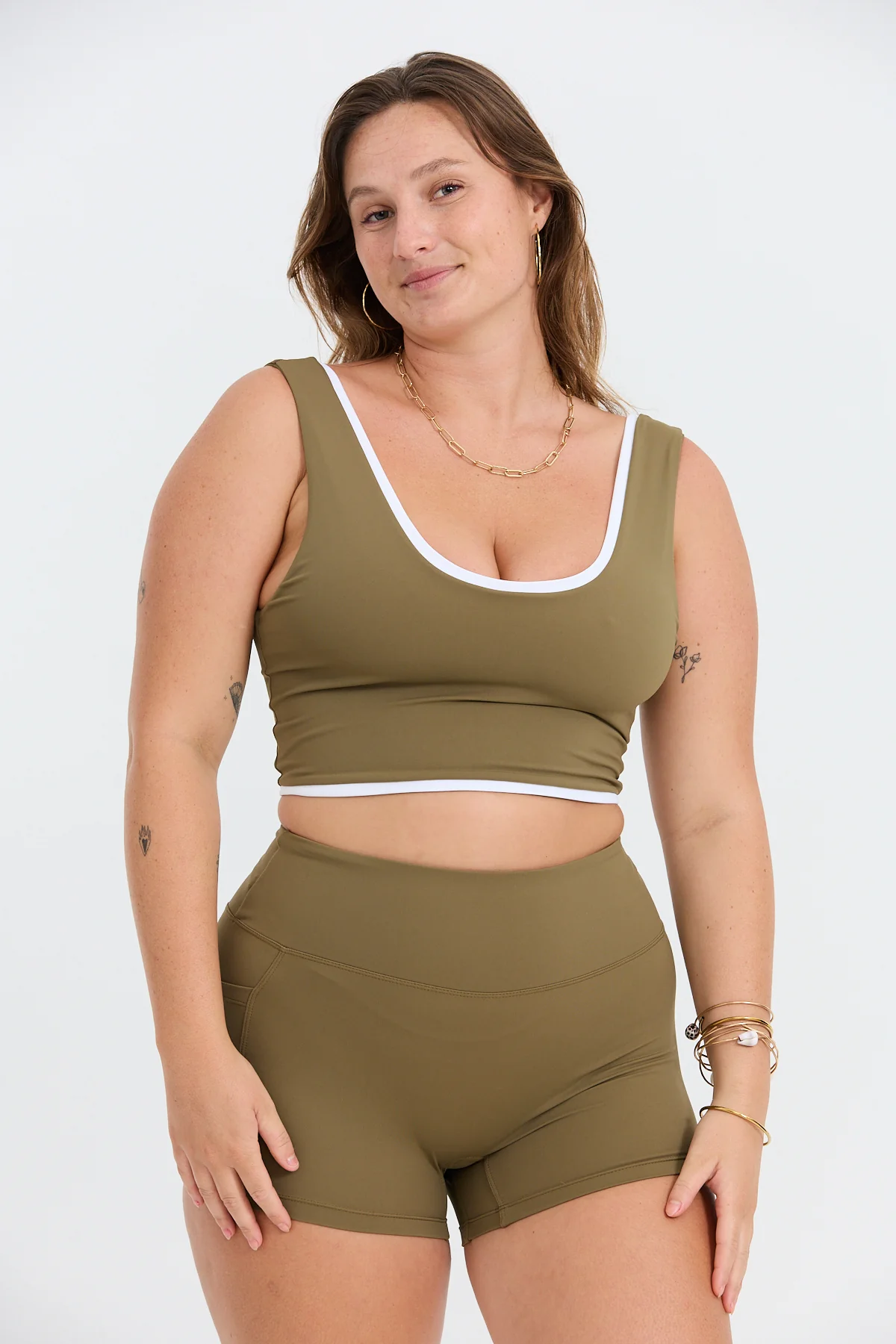 Layered Active Tank - Khaki - Image 6