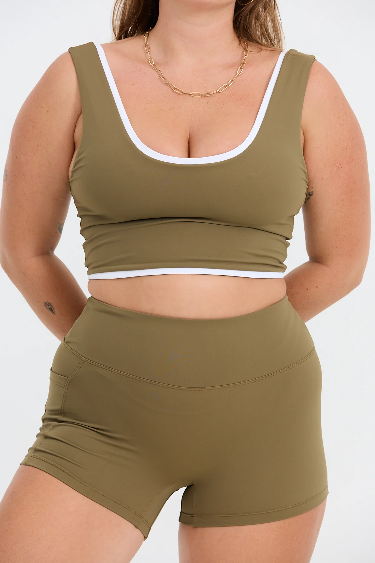 Layered Active Tank - Khaki - Image 9