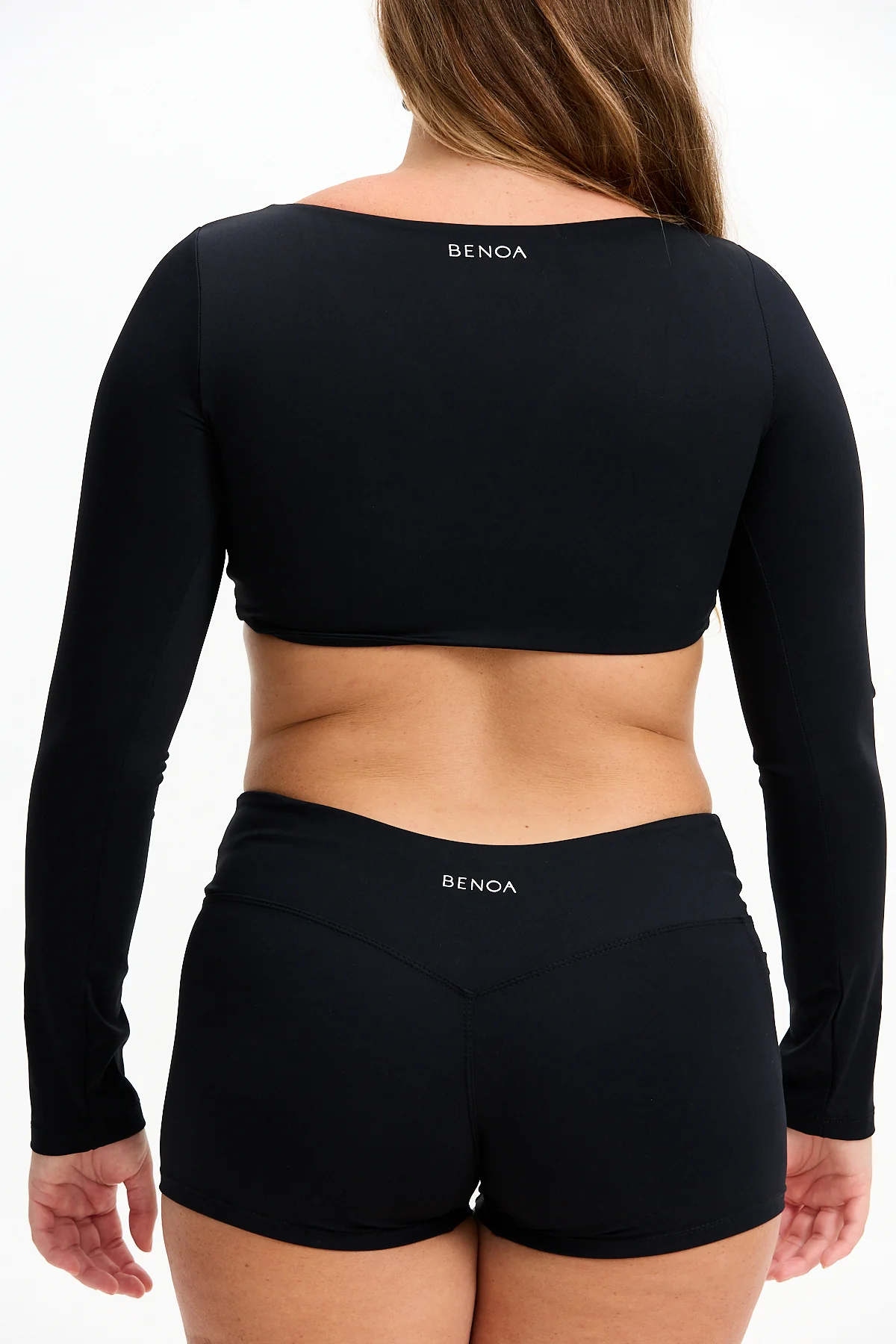 Long Sleeve Active Crop Top - Black - Image 5