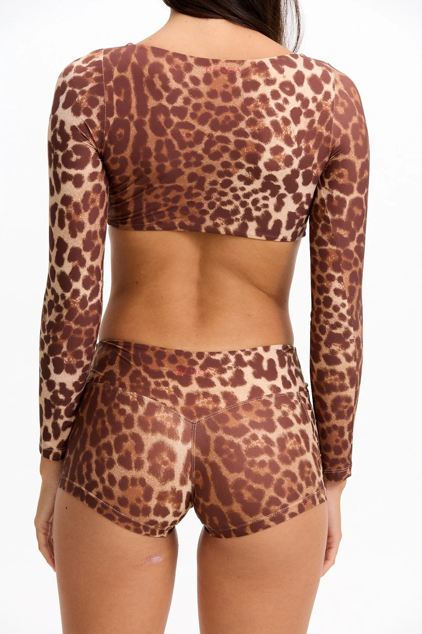 Long Sleeve Active Crop Top - Sahara - Image 10