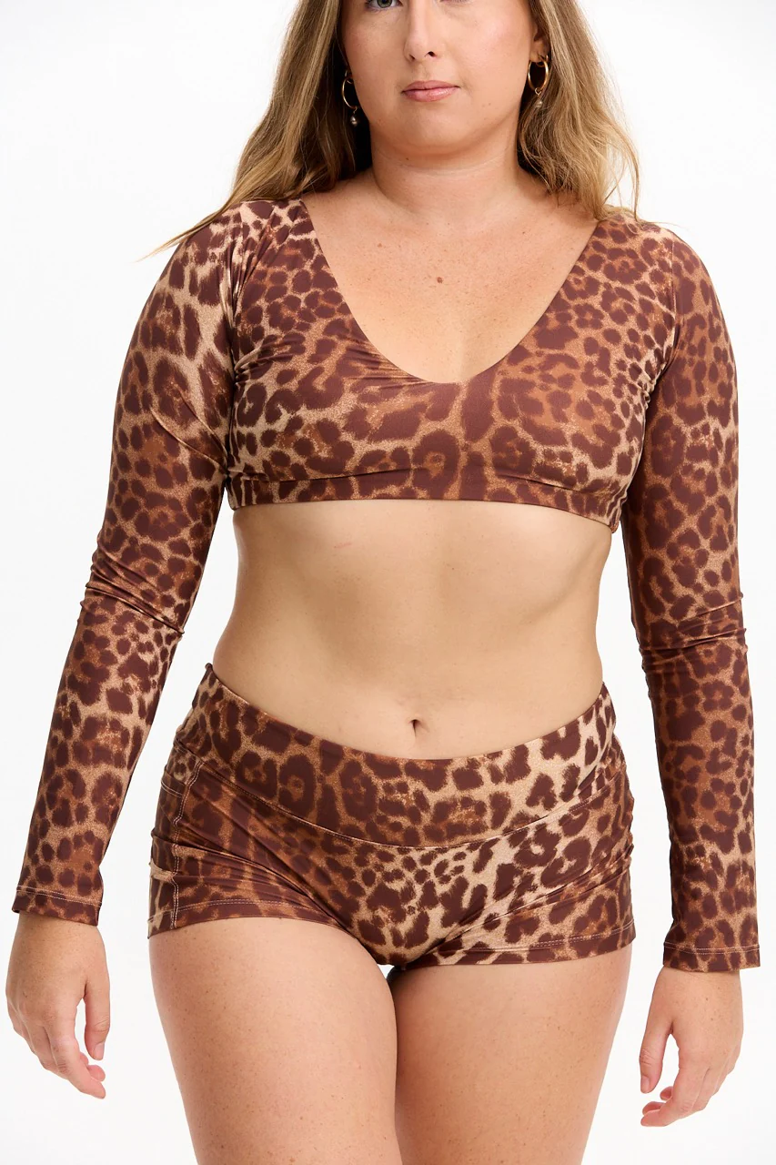 Long Sleeve Active Crop Top - Sahara - Image 4
