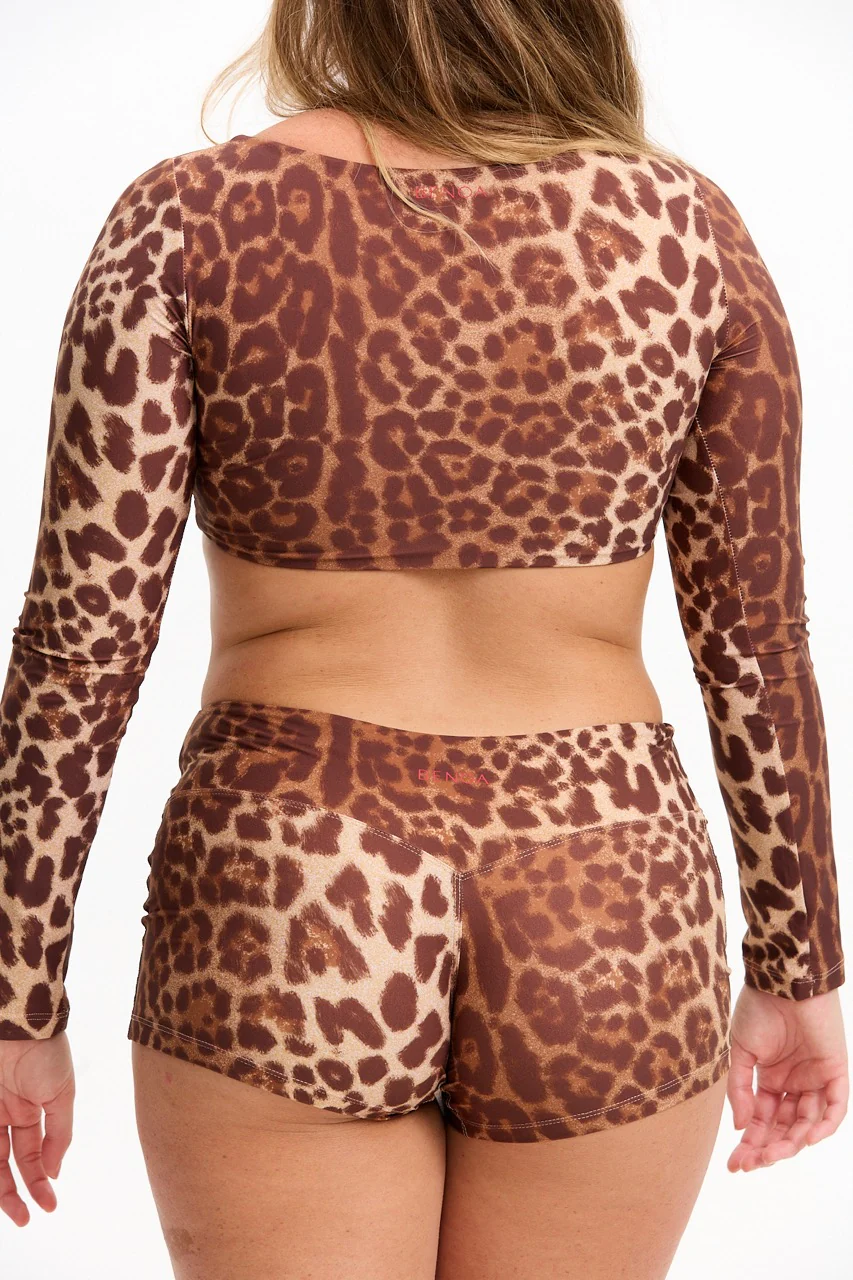 Long Sleeve Active Crop Top - Sahara - Image 5