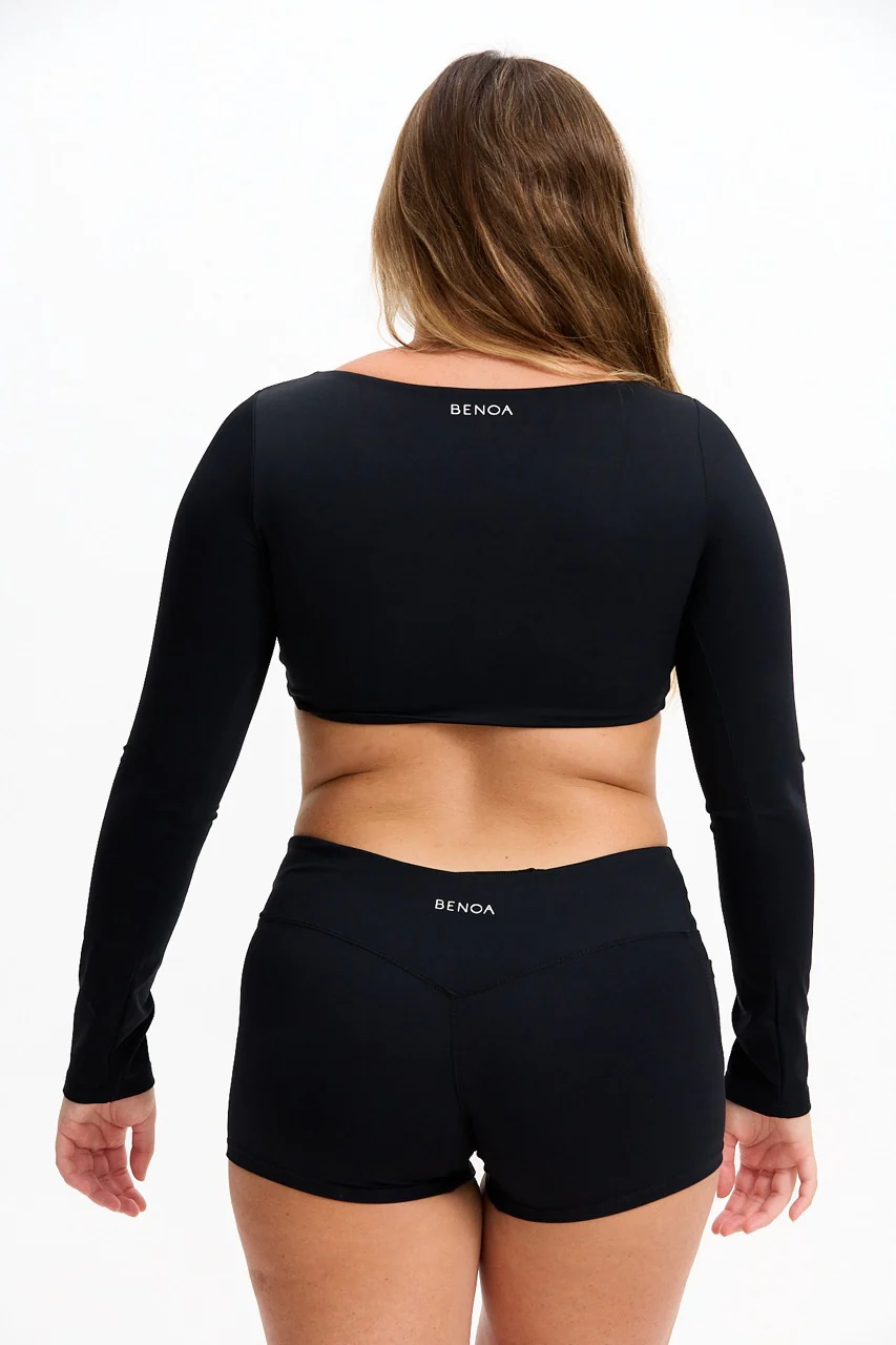 Low Rise Active Shorts - Black - Image 7