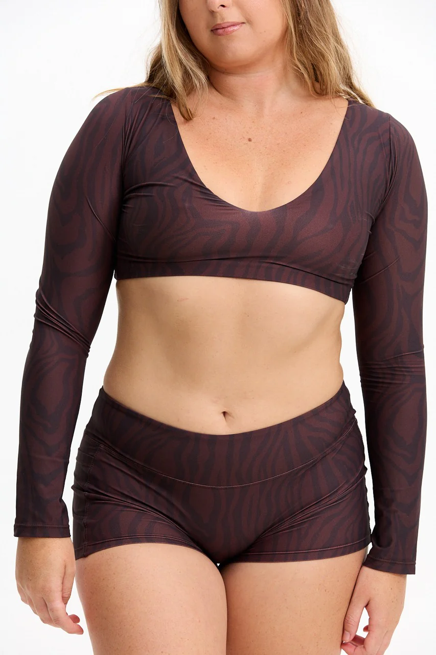 Low Rise Active Shorts - Chocolate Zebra - Image 11