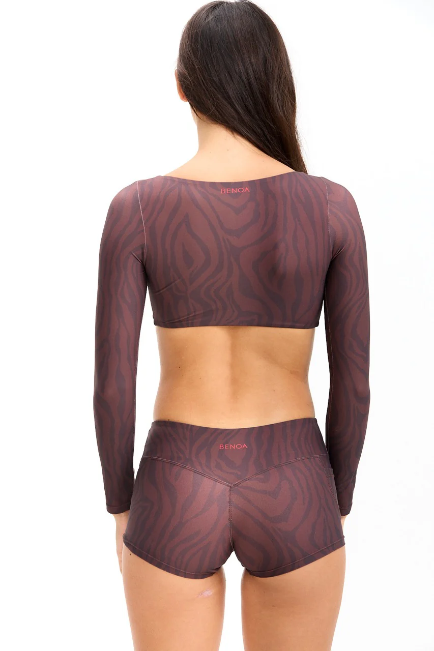 Low Rise Active Shorts - Chocolate Zebra - Image 4