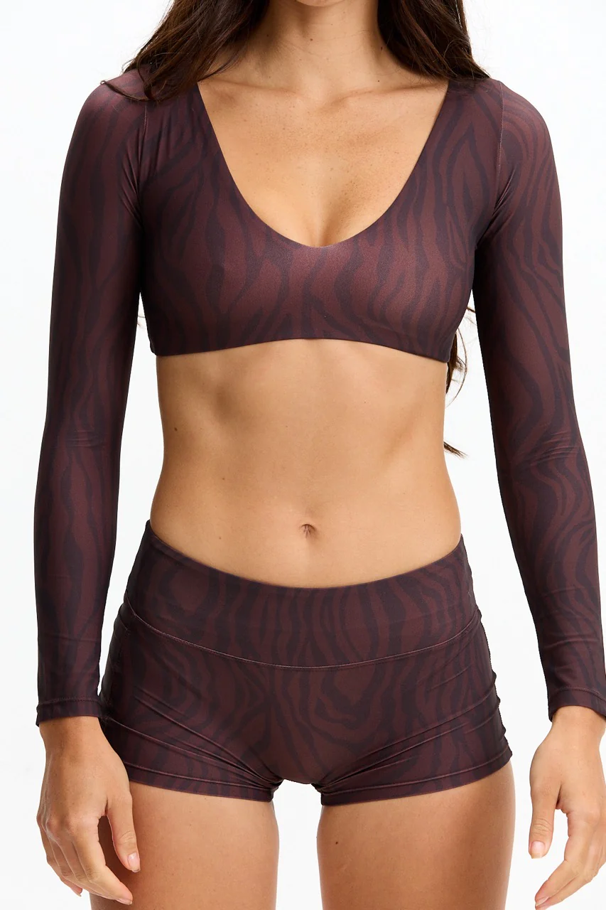 Low Rise Active Shorts - Chocolate Zebra - Image 6