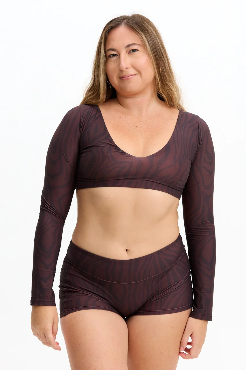 Low Rise Active Shorts - Chocolate Zebra - Image 8