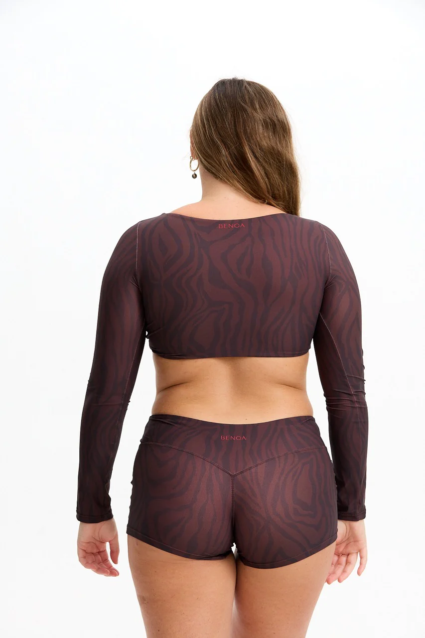 Low Rise Active Shorts - Chocolate Zebra - Image 9
