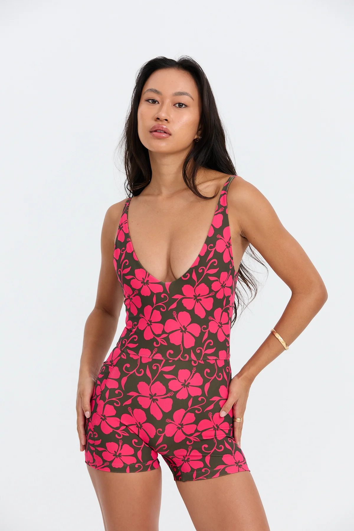 V-Neck Active Romper - Pupukea Pink - Image 6